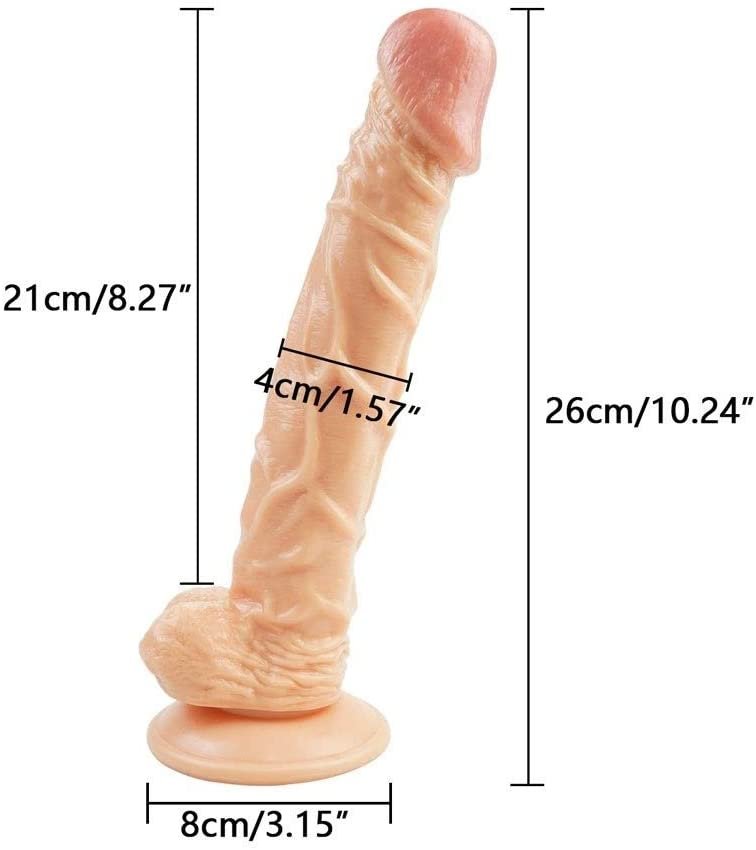 10 Inch Harness Strap on Cock Realistic Flesh Large Dildo Flexible Penis with Powerful Suction Cup for Lesbian Couples 4