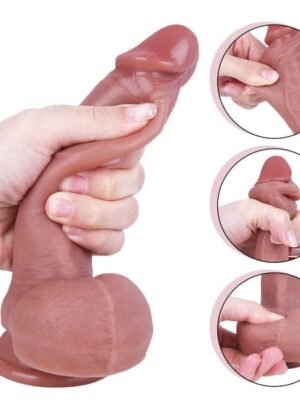 Dual-Layer Liquid Silicone Foreskin Dildo Suction Cup (6)