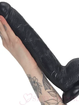 Huge 10 Inch Realistic Black Dildo Non Vibrator Suction Cup 2